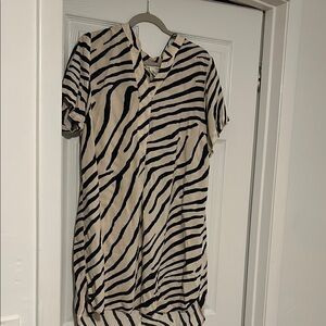 Zebra Print Short Sleeve Dress